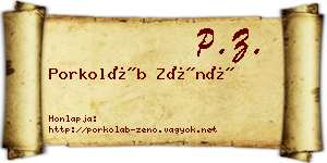 Porkoláb Zénó névjegykártya